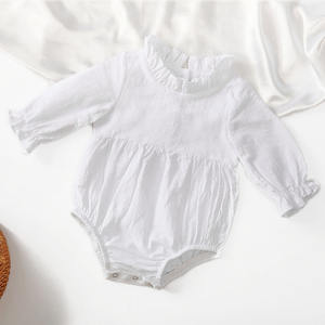 Vente en gros de combinaisons pour bébés en coton et lin à manches longues, col rond, été-automne, personnalisées - Product Image 5