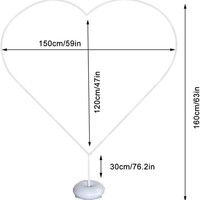 Arche de ballons en forme de cœur de 1,5 m, colonne flottante, support pour arche de mariage, décoration d'événements, décoration de fête, vente chaude