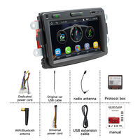 Estéreo para Auto con Pantalla Táctil de 7 Pulgadas, Bluetooth, Carplay Inalámbrico, Android Auto, para Renault Dacia, Reproductor de Audio para Auto