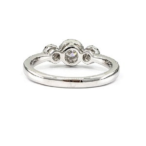 Custom Design 18k Solid White Gold Classic Wedding Engagement Ring with Three Round Brilliant Cut Diamonds SI Clarity - Product Image 3