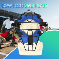 Masque de receveur de baseball professionnel en fil d'acier robuste avec sangles rembourrées réglables pour arbitre adulte