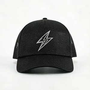 Unisex Lightning Embroidery Baseball Cap Breathable Mesh 5-Panel Snapback Hat for Tennis, Golf, Hiking, Running - Product Image 1