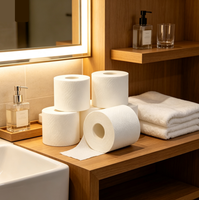 Rouleaux de papier toilette en gros pour fabricants, en bambou, en pâte de cellulose, blanc, qualité papier copie, emballage personnalisé OEM