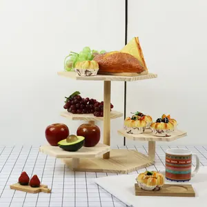 단단한 나무 쟁반 케이크 스탠드 홀더 컵 케이크 디스플레이 치즈 접시 보드 나무 과일 쟁반 음식을 제공