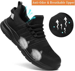 LUPWEE Baskets de sécurité Hommes Femmes Embout en acier antidérapant <span class=keywords><strong>Chaussures</strong></span> d'été confortables et légères en maille anti-crevaison - Product Image 5