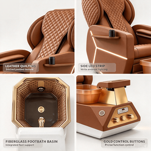 JingYi Beauty Salon Luxury Pedicure Chair Foot Spa Massage Foot Soak Chair with Heat and Pluming <strong>Thera</strong> Mist Pedicure Chairs - Product Image 4