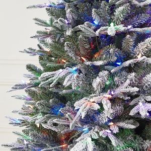 Светодиодная Реалистичная зеленая искусственная ель с подсветкой, изменяющая цвет, снег, ниспадающая новогодняя елка из ПВХ с подсветкой