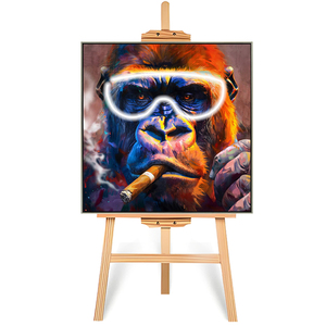 Cadre personnalisé photos vibrant abstrait <span class=keywords><strong>gorille</strong></span> Art affiche froid fumer Graffiti toile <span class=keywords><strong>peinture</strong></span> pour mur Art décoration - Product Image 2