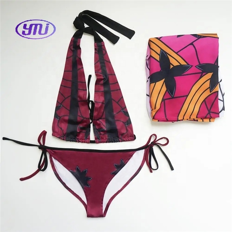 Costume Bikini Con Monopinna Per Ragazze – Set Cosplay Sirena Con Gonna, Top E Mutandina, In Poliestere Spandex, Taglie 110-150 Cm