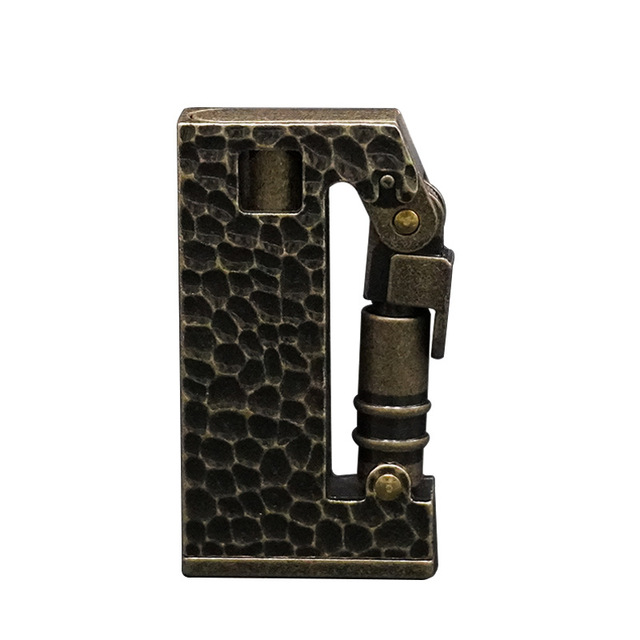 Retro Semi-automatic Mechanical Catapult Reusable Kerosene Lighter Side Pressure Ignition Lighters