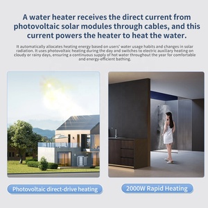 Chauffe-eau <span class=keywords><strong>solaire</strong></span> photovoltaïque mural écologique à économie d'énergie <span class=keywords><strong>pour</strong></span> le bain, type de connexion : chauffe-eau séparé - Product Image 3
