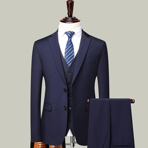 Marié robe de mariée <span class=keywords><strong>mariage</strong></span> meilleur homme <span class=keywords><strong>grande</strong></span> <span class=keywords><strong>taille</strong></span> hommes Blazer + <span class=keywords><strong>pantalon</strong></span> + gilet Style britannique trois pièces costume hommes costumes costume de <span class=keywords><strong>mariage</strong></span> - Product Image 2