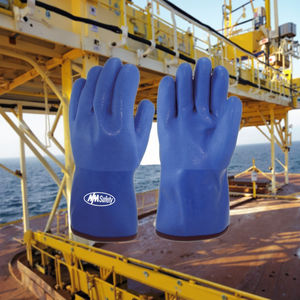 Guantes de hormigón con revestimiento completo de PVC azul NMsafety, Guantes Térmicos para combustible, guantes impermeables para obras de construcción - Product Image 1