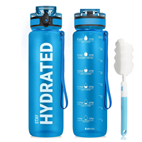 Bouteille d'eau sport de 32 oz avec couvercle anti-fuite à ouverture rapide, sans BPA, personnalisable pour la salle de sport, la remise en forme et l'usage quotidien