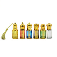 Flacon de parfum en verre de 10 ml pour emballage cosmétique, rechargeable, petit, de style arabe, luxueux, doré, pour huile essentielle Atar