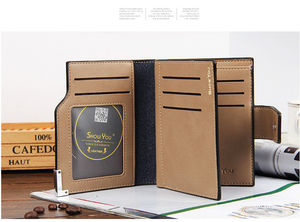 Tốt Nhất Tối Giản Thăng Hoa Phía Trước Túi Trifold Zip Màu Đen Mát PU Da Sang Trọng Thẻ Tín Dụng Ví Cho Nam Giới Chất Lượng Cao - Product Image 4