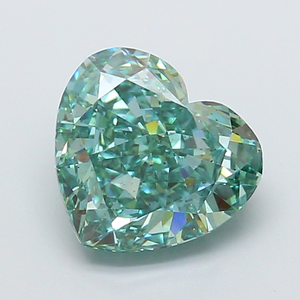 Diamant en forme de cœur vert vif fantaisie, cultivé en laboratoire (CVD), serti, certifié IGI, qualité VVS, pierre premium, excellente taille et symétrie - Product Image 3