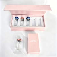 Boîtes élégantes personnalisées en mousse pour peptides, supports de rangement de luxe pour flacons d'échantillons de peptides de 3 ml et 5 ml