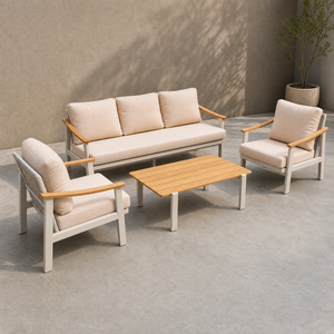 Ensemble de canapés de patio en aluminium pour hôtels et cabanes : Cadre en aluminium soudé par points, conçu pour l'extérieur - Product Image 1