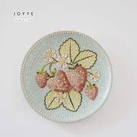 JOYYE Nieuwe Aanwinst Digitale Print Keramische Bord Vintage Fruit & Groente Dinerbord Op Maat Ontworpen Huishoudelijk Tafellaatwerk