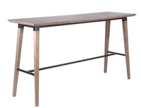 Table de bar moderne en bois massif avec pieds coniques pour salon, bar, club, hôtel, location événementielle et hôtellerie