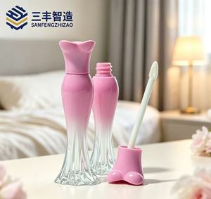 Unique Design Mermaid Shape 4ml Gloss Containers Tube Gradient Pink Liptink <b>Bottle</b> Cosmetic Packaging Custom Packaging - Product Image 4