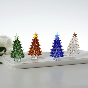 6,7 CM DE ALTO hecho a mano creativo cristal árbol de Navidad adorno de mesa hogar Oficina decoración vacaciones Año Nuevo regalos para niños - Product Image 4