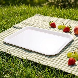 Large <strong>Serving</strong> Platter Buffet Tray <strong>Plates</strong>, White <strong>Rectangular</strong> Platters for Food <strong>Serving</strong> Trays for Party, Entertaining, Appetizer - Product Image 2