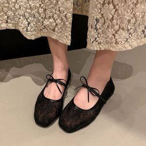 Zapatos de Mujer Estilo Hada, Semitransparentes, con Lazo de Flores Dulces, Zapatos Planos de Una Sola Pieza para Mujer, Nuevo Estilo Verano 2025 - Product Image 1