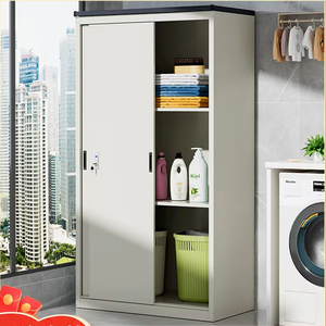 Armario Metálico de Diseño Moderno para Exteriores, Impermeable, con Puerta Corredera, para Balcón - Product Image 6