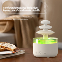 Portable 500Ml 7 couleurs lumières ménage pulvérisation eau goutte à goutte huile essentielle pluie nuage humidificateur lampe goutte de pluie arôme diffuseur