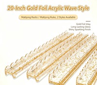 20 Zoll Goldfolie Acryl Luxus Wasserdichtes Mahjong-Steinregal Klares Glänzendes Spielzubehör für 4 Spieler