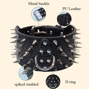 Rarlon Pet Anti Bite Rivet Tachonado Collar de cuello de perro 8cm Collar de perro grande <span class=keywords><strong>con</strong></span> pinchos - Product Image 2