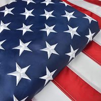 Drapeau américain 3x5 pieds, grand drapeau américain résistant au vent avec étoiles brodées, rayures cousues, œillets en laiton, durable pour l'extérieur