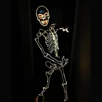Masque Squelette d'Halloween Unisexe à LED Nouveauté Costume Adulte pour Disco Party Nightclub DJ Ballroom Performance par Dancer Performer
