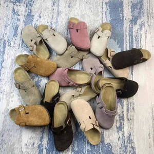 Birkenstocks Sabots plats unisexes élégants en cuir de haute qualité Birken Mules légers pour intérieur/extérieur en cuir véritable souple - Product Image 1