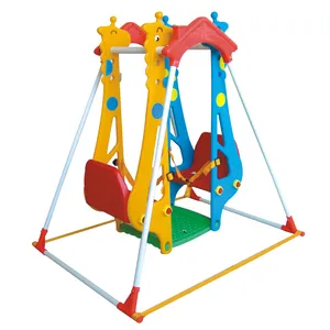 Union Play Plastic Giraffe Swing 2 Seats Swing With Safety Belt