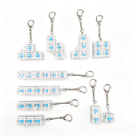 Wholesale Clear Transparent Plastic Mechanical Switch Fidget Keychain Blue Shaft No Keycap Decompression Stress Relief Clicker