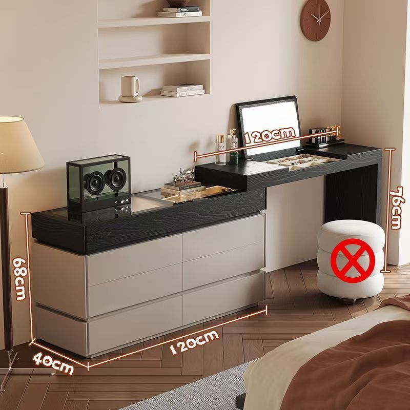 Coiffeuse de 1,2 mètre et commode à six tiroirs de 1,2 mètre