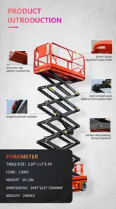 Kleine Verhoogde 8 Meter Mobiele Heftruck Elektrische Hydraulische Heftafel Zelflopende Schaarvork Hefplatform