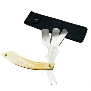 Rasoir de barbier IKZARSA de haute qualité, lame en acier inoxydable, manche en os de buffle, rasoir à lame simple pour le visage et le corps, utilisation en extérieur - Product Image 4