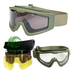 نظارات تكتيكية ذات رؤية واسعة للأنشطة الخارجية مضادة للضباب ومقاومة للرياح نظارات أمان للتصوير مع 3 عدسات قابلة للاستبدال - Product Image 3
