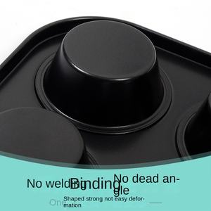 <span class=keywords><strong>Molde</strong></span> Redondo <span class=keywords><strong>para</strong></span> Pastel <span class=keywords><strong>de</strong></span> 4 Tazas <span class=keywords><strong>de</strong></span> Acero al Carbono Negro Antiadherente Directo <span class=keywords><strong>de</strong></span> Fábrica, Bandeja <span class=keywords><strong>para</strong></span> Hornear, Solo Lavado a Mano, Utensilio Doméstico - Product Image 4