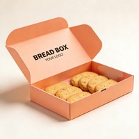 Boîte en papier pour pain, gâteau au chocolat, biscuits, beignets, desserts, vente en gros, recyclable, qualité alimentaire, boîte d'emballage personnalisée pour boulangerie