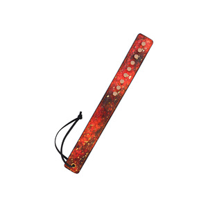 Leather <b>Spanking</b> <b>Paddle</b> with Serpentine Ring Ruler 46.8x3.7cm Slave Punishment Tool Adult Sex Toys - Product Image 6