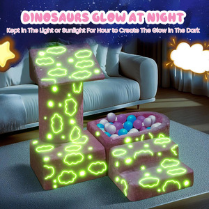 Canapé de jeu d'intérieur avec balles en mousse, ensemble de jeu souple pour tout-petits, forme de dessin animé unisexe, en éponge - Product Image 2