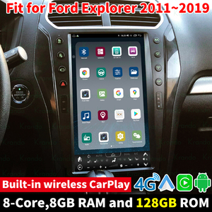 Krando 13.6 "Tesla phong cách xe đơn vị đầu cho Ford Explorer 2011 - 2019 <span class=keywords><strong>Android</strong></span> Navigation không dây Carplay 5 gam Playstore <span class=keywords><strong>Android</strong></span> 13 - Product Image 3