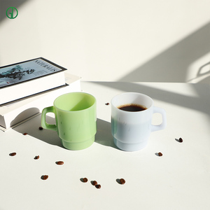 Caneca de Café de Vidro Borossilicato Cor Jade Atacado Personalizada Fofa de Alta Qualidade 350ml Copos de Sobremesa Seguros para Micro-ondas para Casa e Cafeteria - Product Image 4