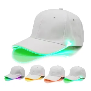 Topi Trucker topi lampu Snapback katun kustom cetak kustom topi bisbol Led bercahaya bercahaya menyala dalam gelap