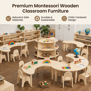 Preschool Furniture <strong>Kids</strong> <strong>Wooden</strong> Montessori <strong>Table</strong> <strong>and</strong> <strong>Chair</strong> Set for Daycare Early Childhood Learning Center Childcare Environment - Product Image 3